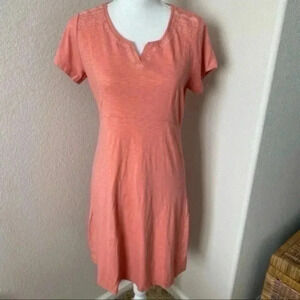L.L. Bean Embroidered T-Shirt Salomon color Dress Size S Regular
